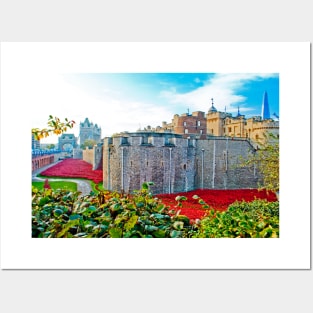 Tower of London Red Poppy Poppies UK Posters and Art